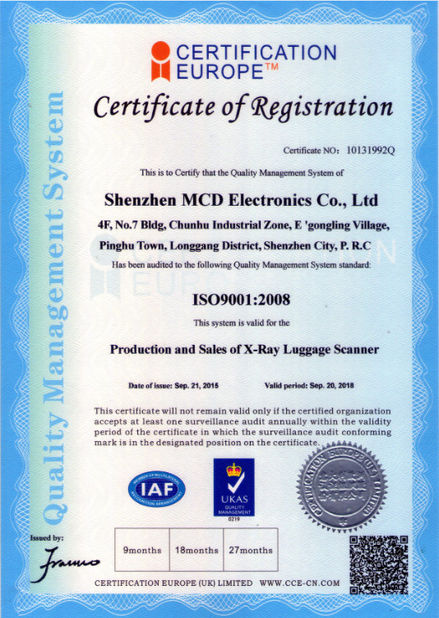 China Shenzhen MCD Electronics Co., Ltd. certification